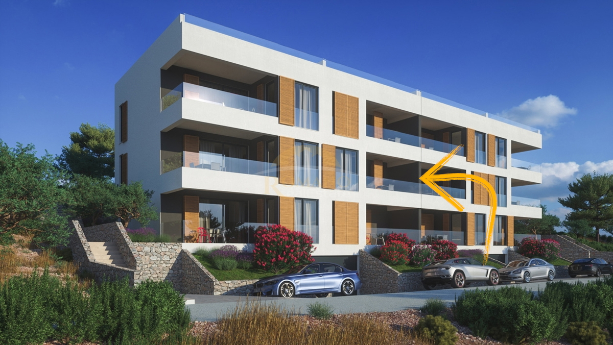 Appartamento bilocale con vista mare a Čiovo, zona Salduna vicino al campeggio Rožac - 64 m2